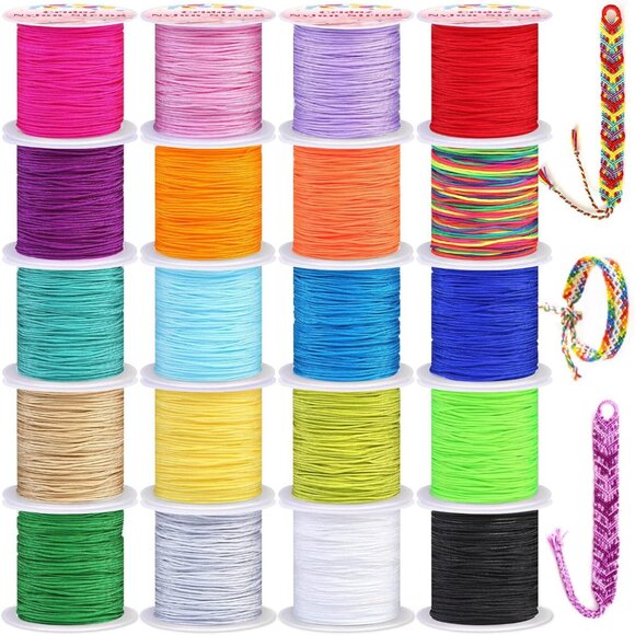 Other - Nylon String for Bracelets, 20 Rolls Chinese Knotting Cord Nylon Beading Thread